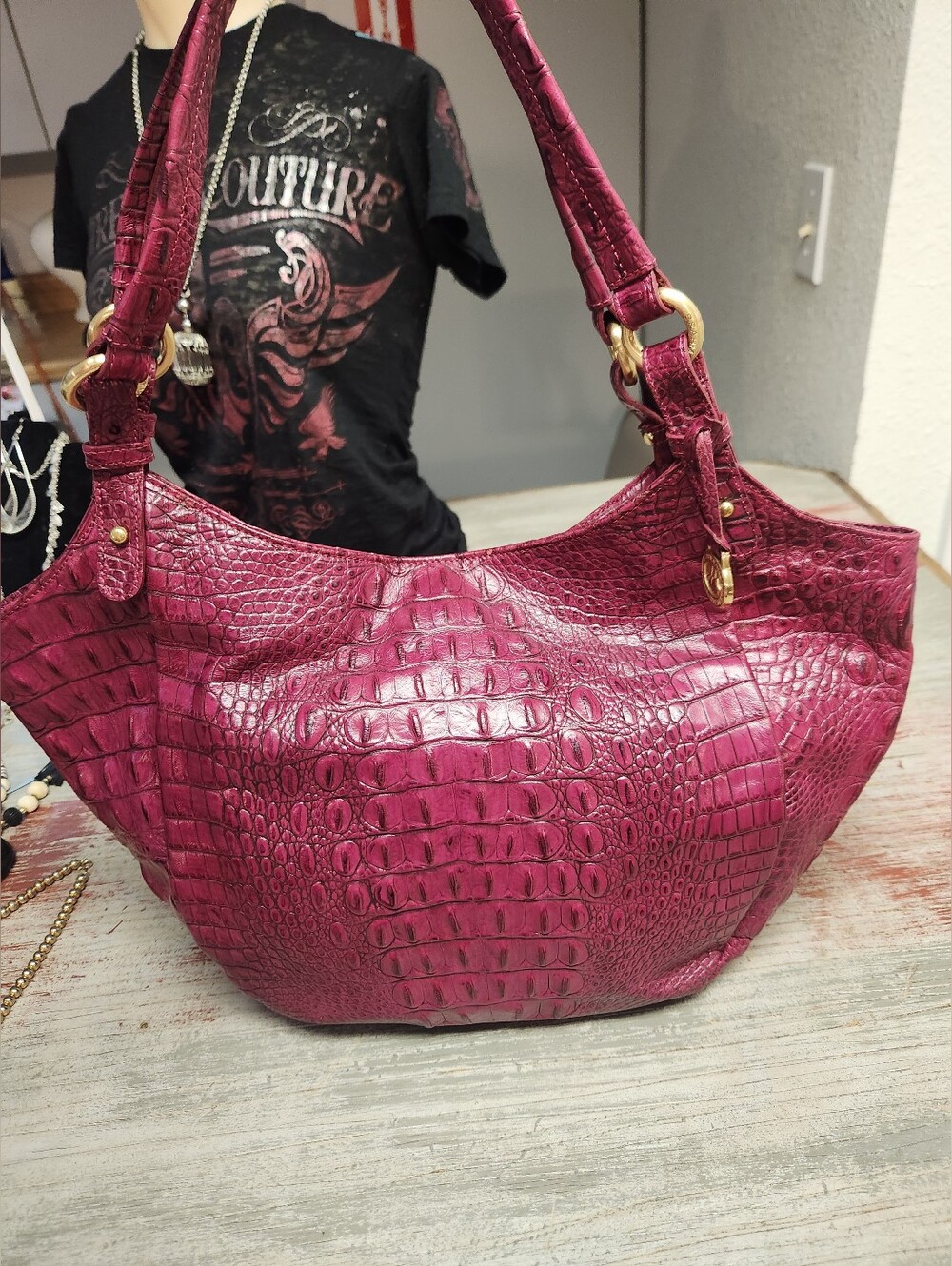 Brahmin Jacqueline Melbourne Hobo Rich Burgandy Bag